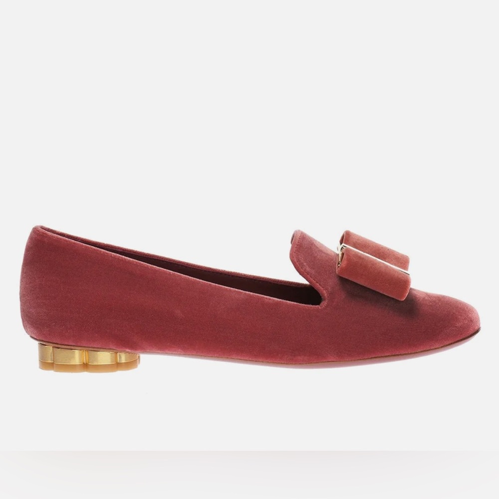 Salvatore Ferragamo burgundy suede flats/ loafers